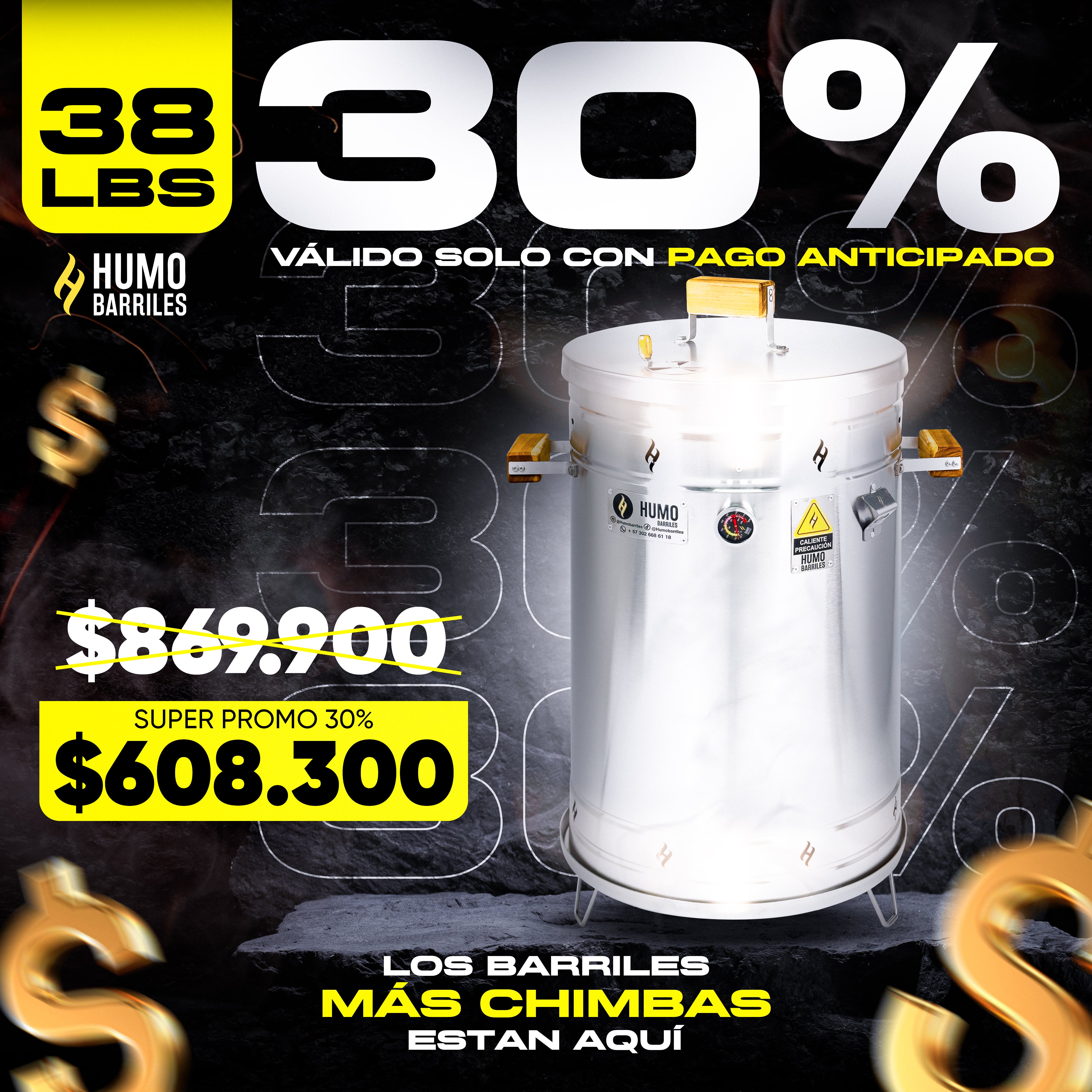 30% OFF Barril Grande de 38LB
