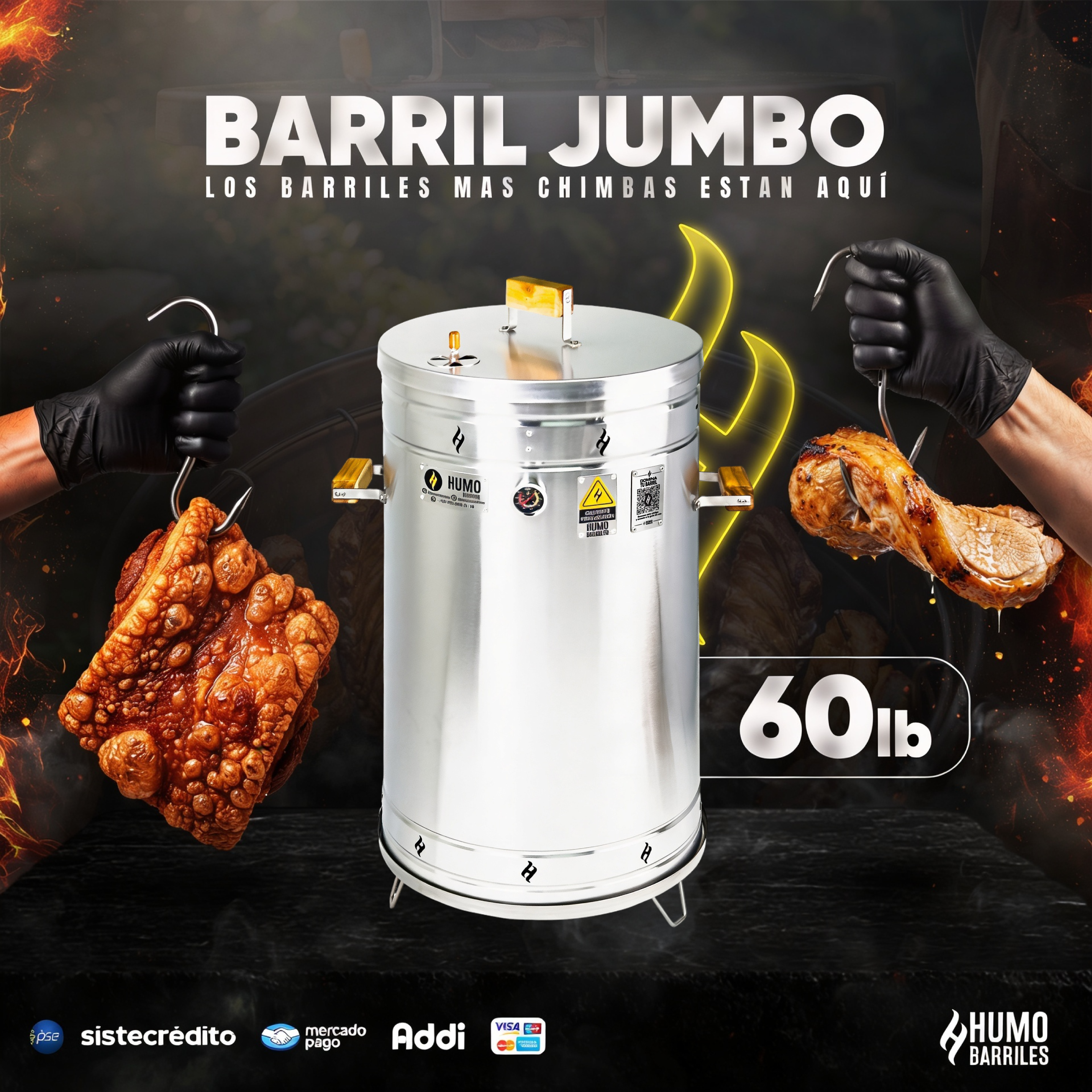 Barril 60LB Asador Jumbo | EMPRENDEDORES