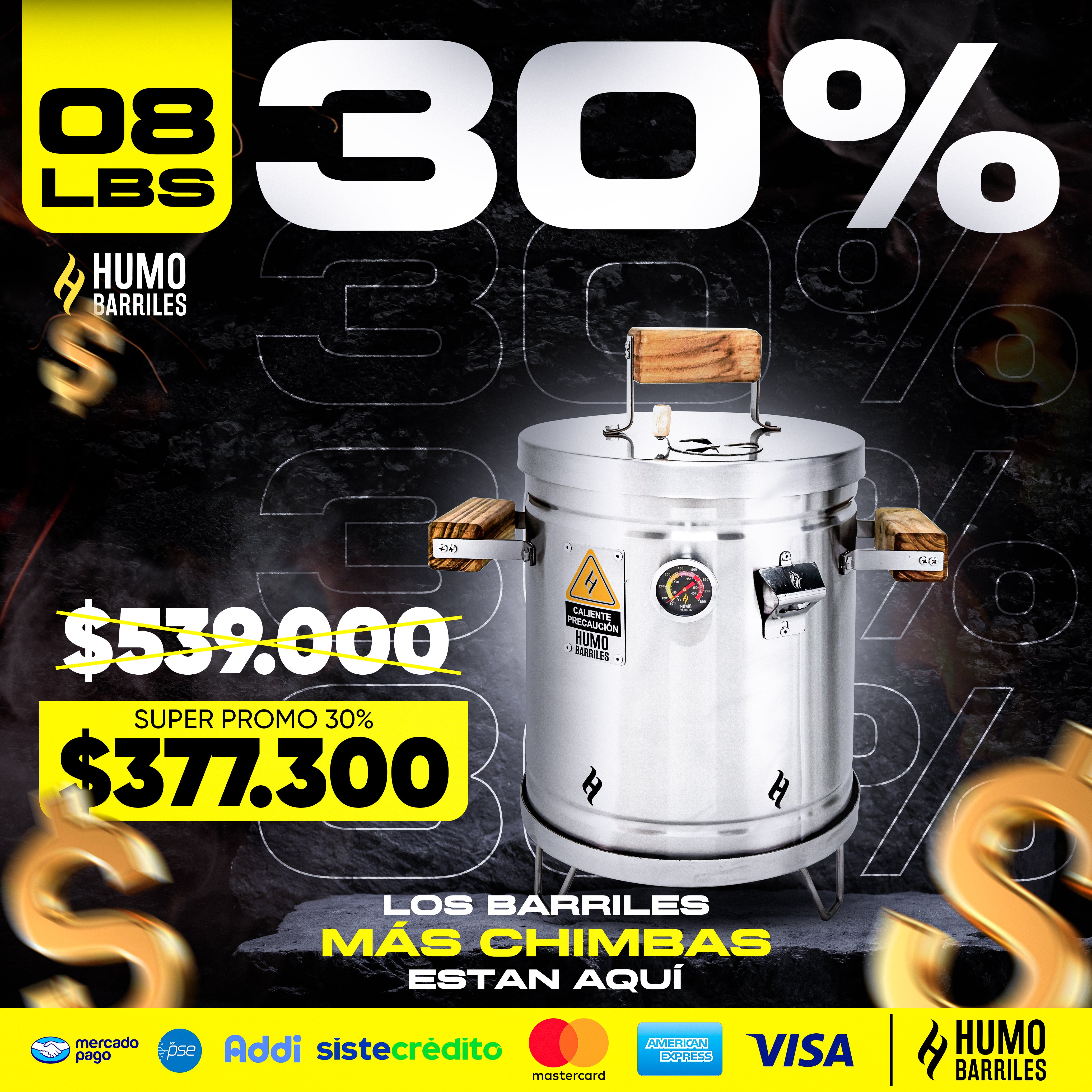 30% OFF Barril Pequeño de Humo Barriles