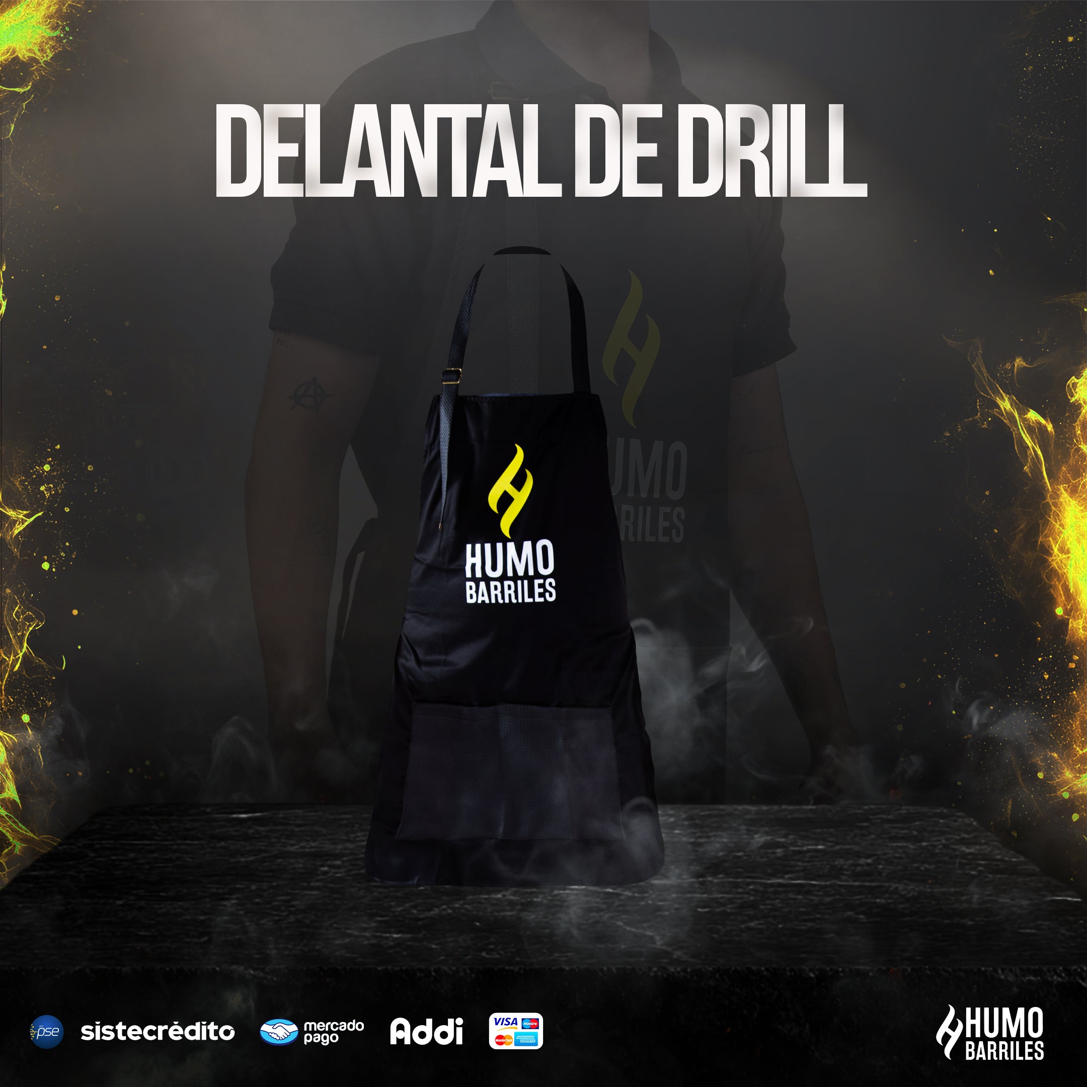 Delantal de Drill de Humo Barriles