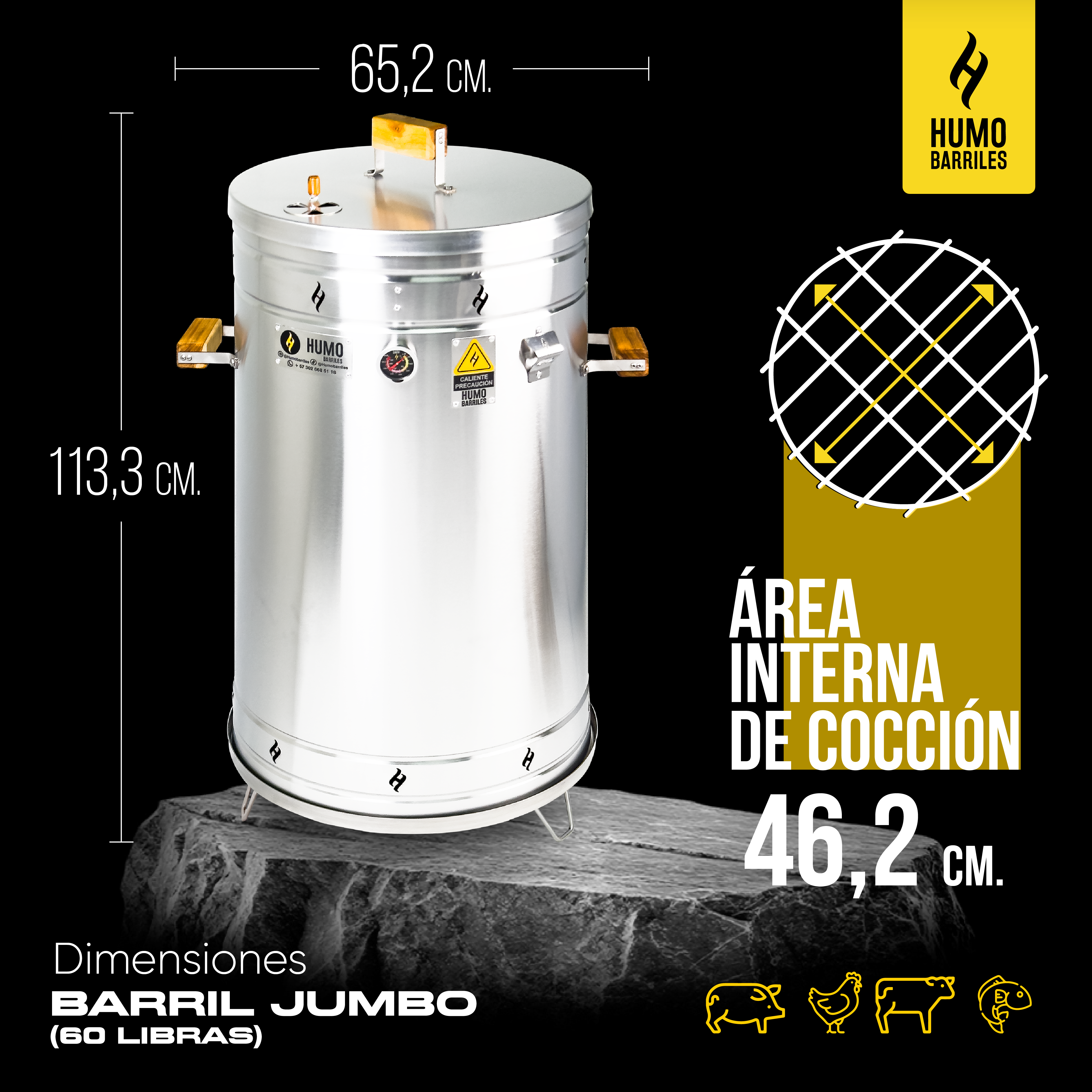 30% OFF Barril Jumbo de 60LB de Humo Barriles