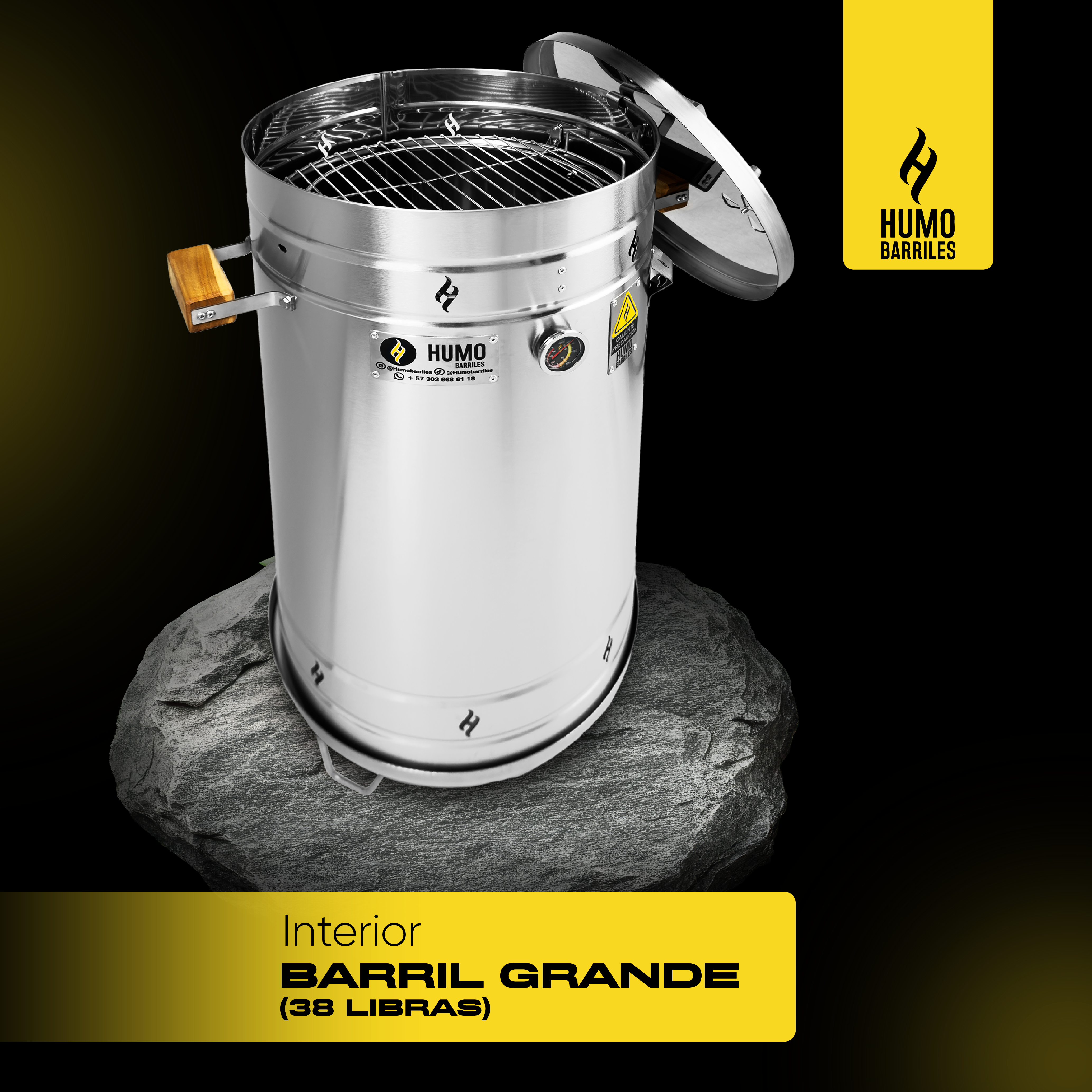 30% OFF Barril Grande de 38LB de Humo Barriles