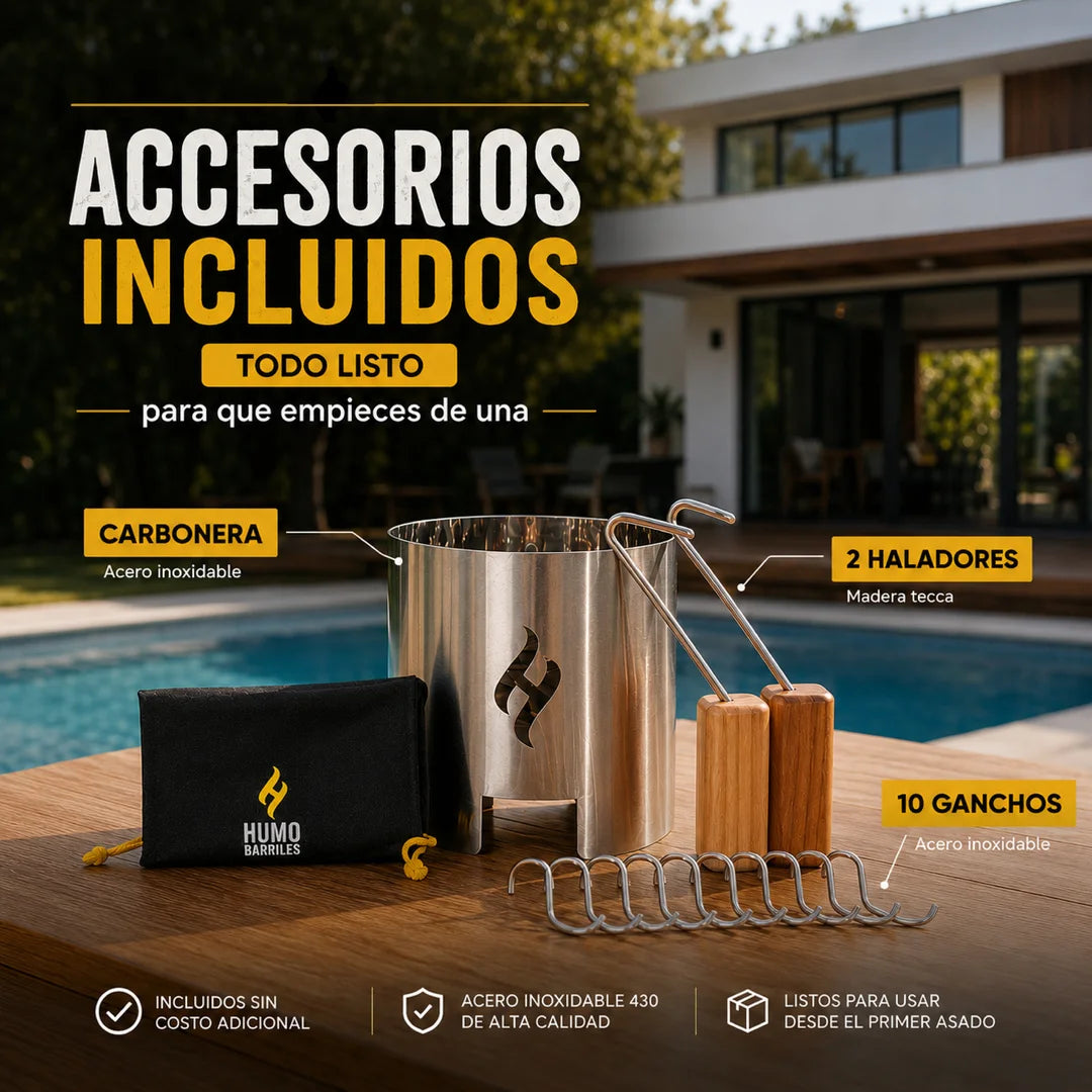 Accesorios incluidos en el combo del Barril Grande y Mediano