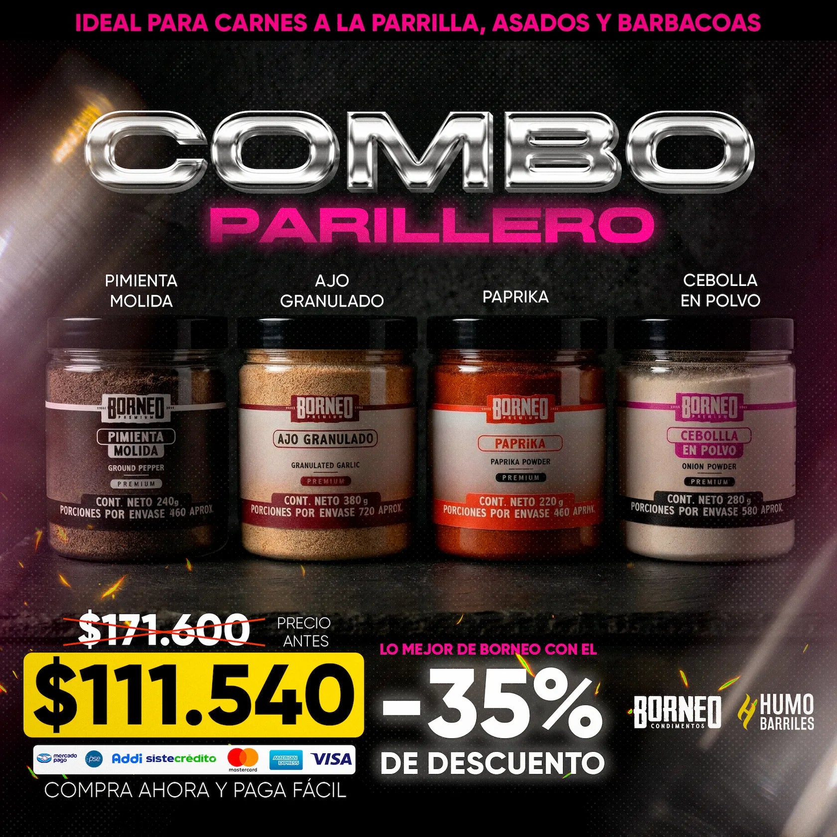 Combo Condimentos PARRILLERO Grande