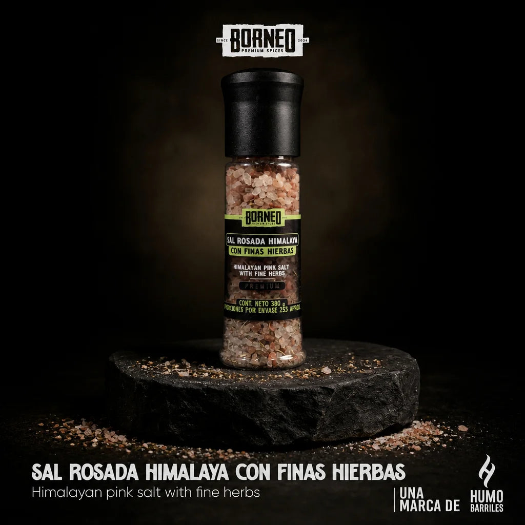 CONDIMENTO SAL ROSADA DEL HIMALAYA Y FINAS HIERBAS 380 GR.