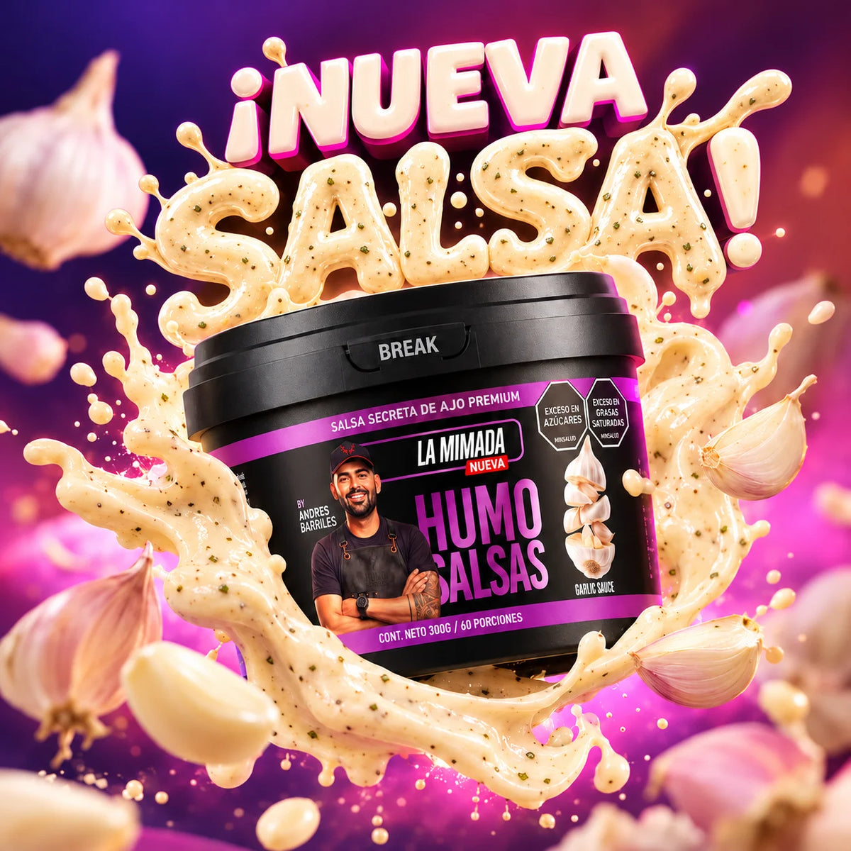 Super Combo HUMOMANÍA Barril Asador/Ahumador Jumbo 60 Lb Hasta 95 personas + Nueva Humo Salsa