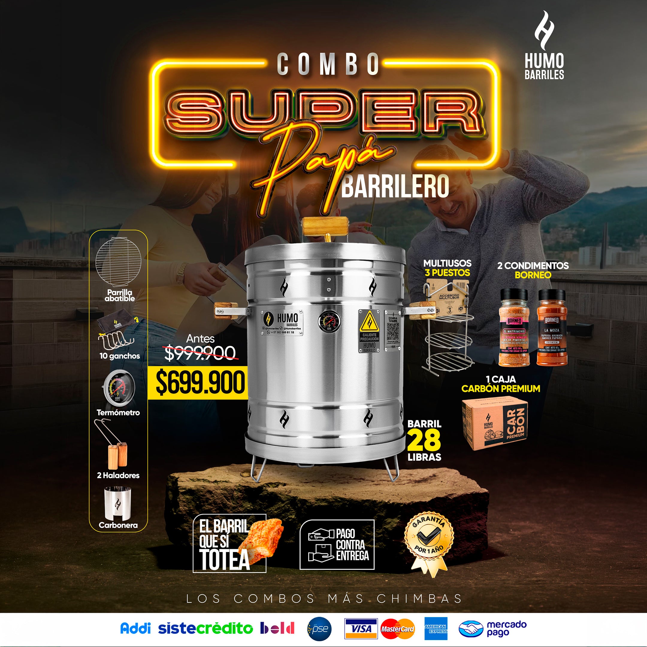 Combo Super Papá Barrilero 28 Lb