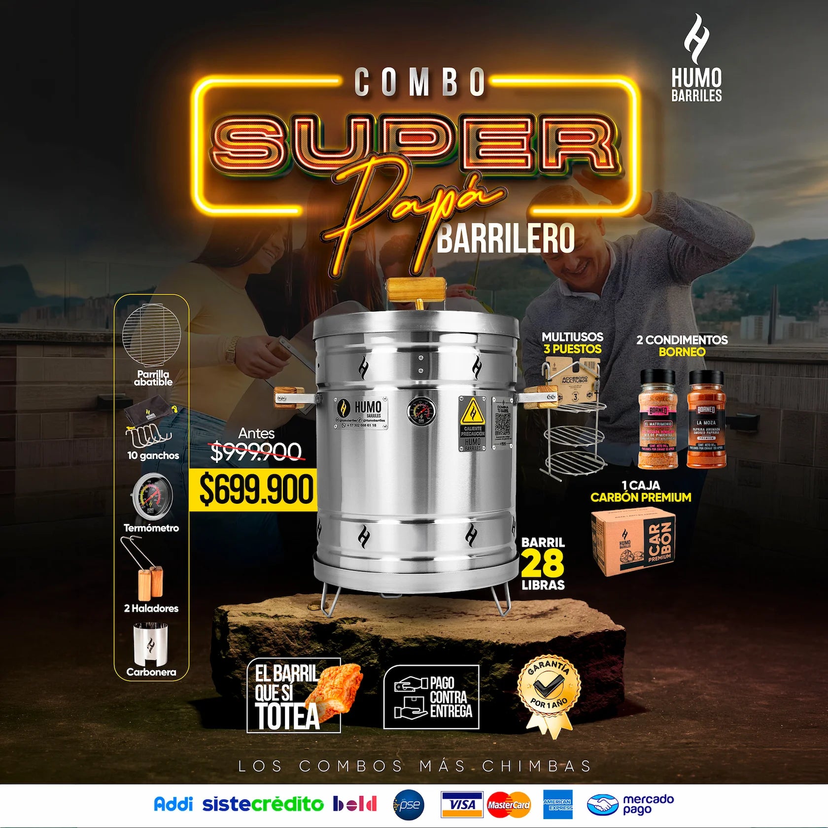 Combo Super Papá Barrilero 28 Lb