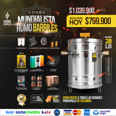 Contenido detallado Combo Barril asador premium edición especial mundial de fútbol 2026