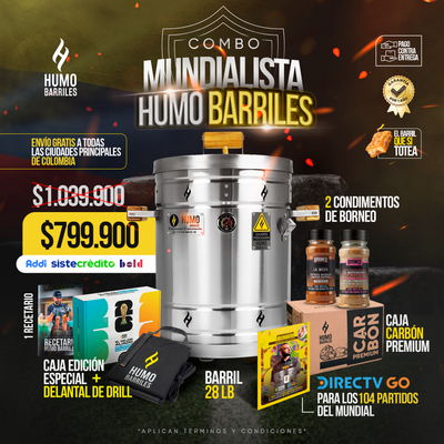Barril asador premium en combo edición especial mundial de fútbol 2026