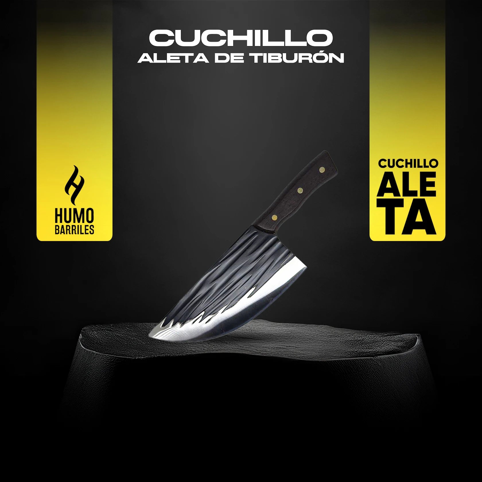 Cuchillo Aleta de Tiburón de Humo Barriles