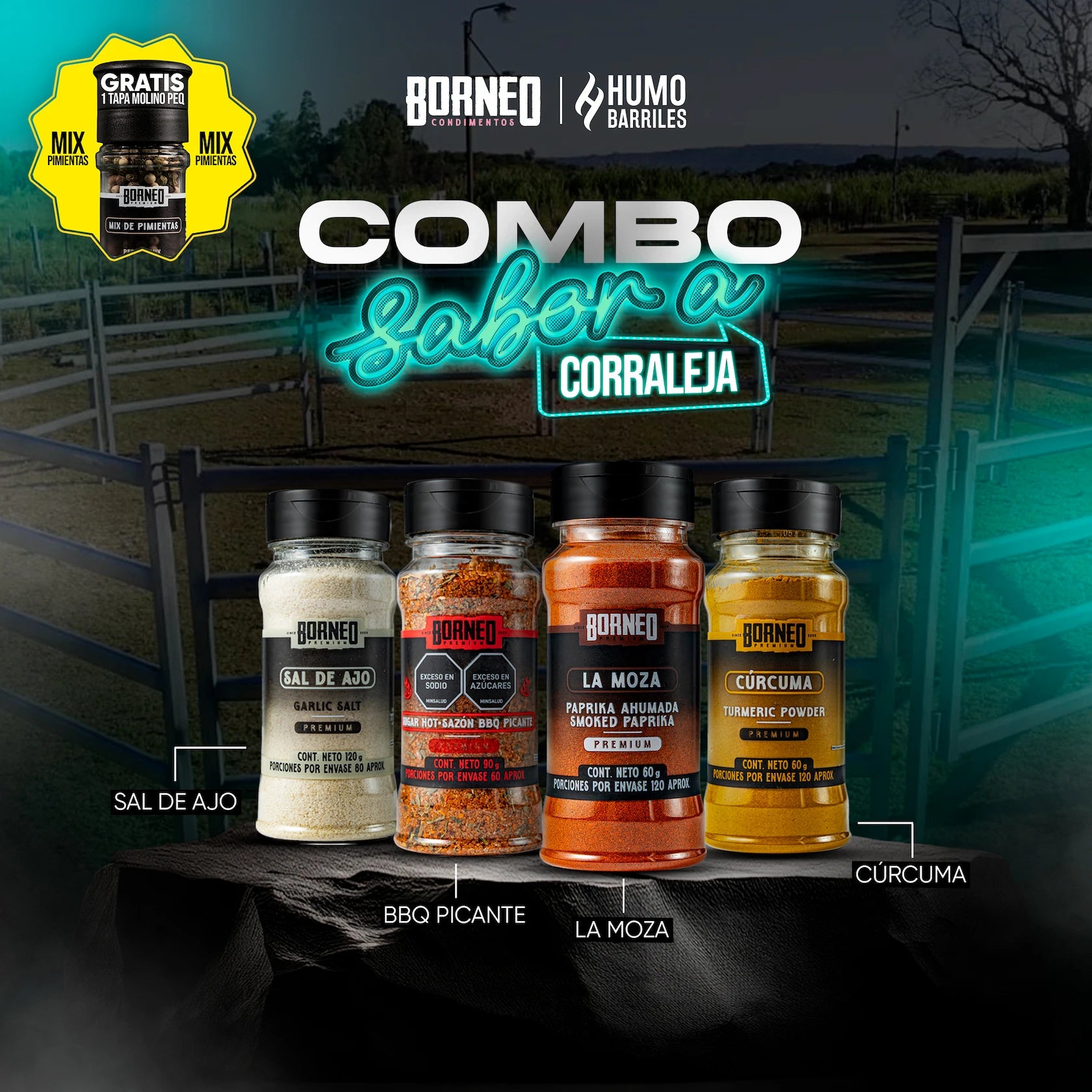 Combo Condimentos Sabor a Corraleja Pequeño