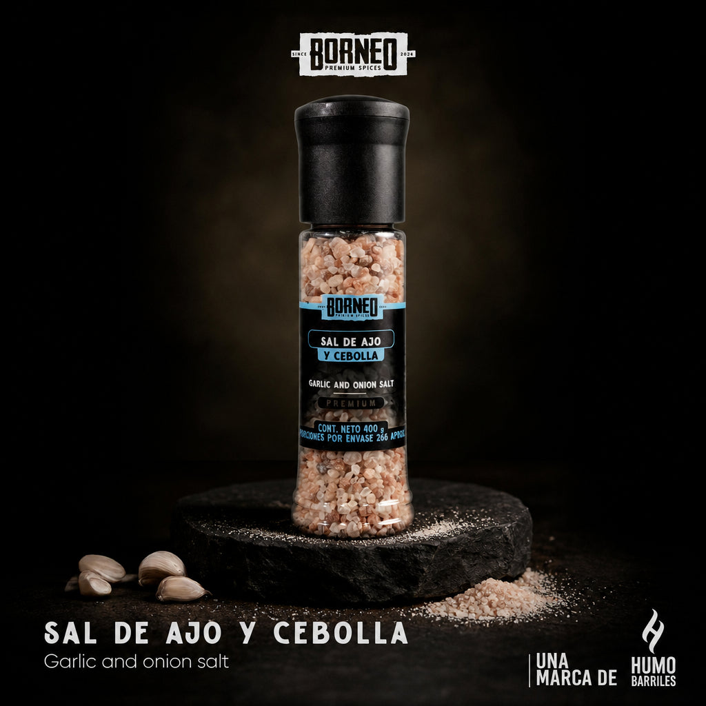 CONDIMENTO SAL ROSADA DEL HIMALAYA, AJO Y CEBOLLA 400 GR.