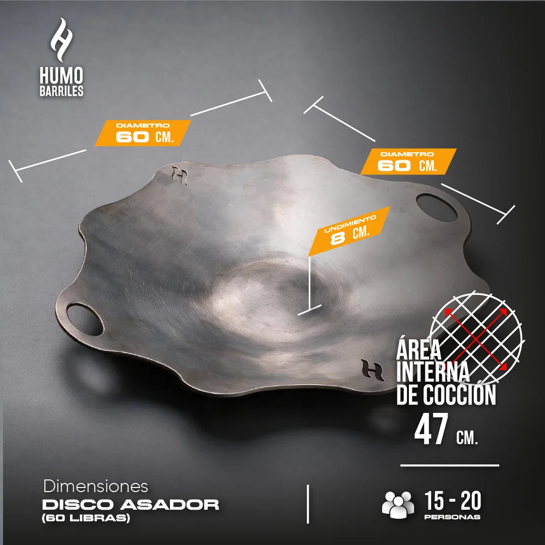 PRE - VENTA | COMBO Humo Disco Asador Para Barril + RIP Grasa Gratis