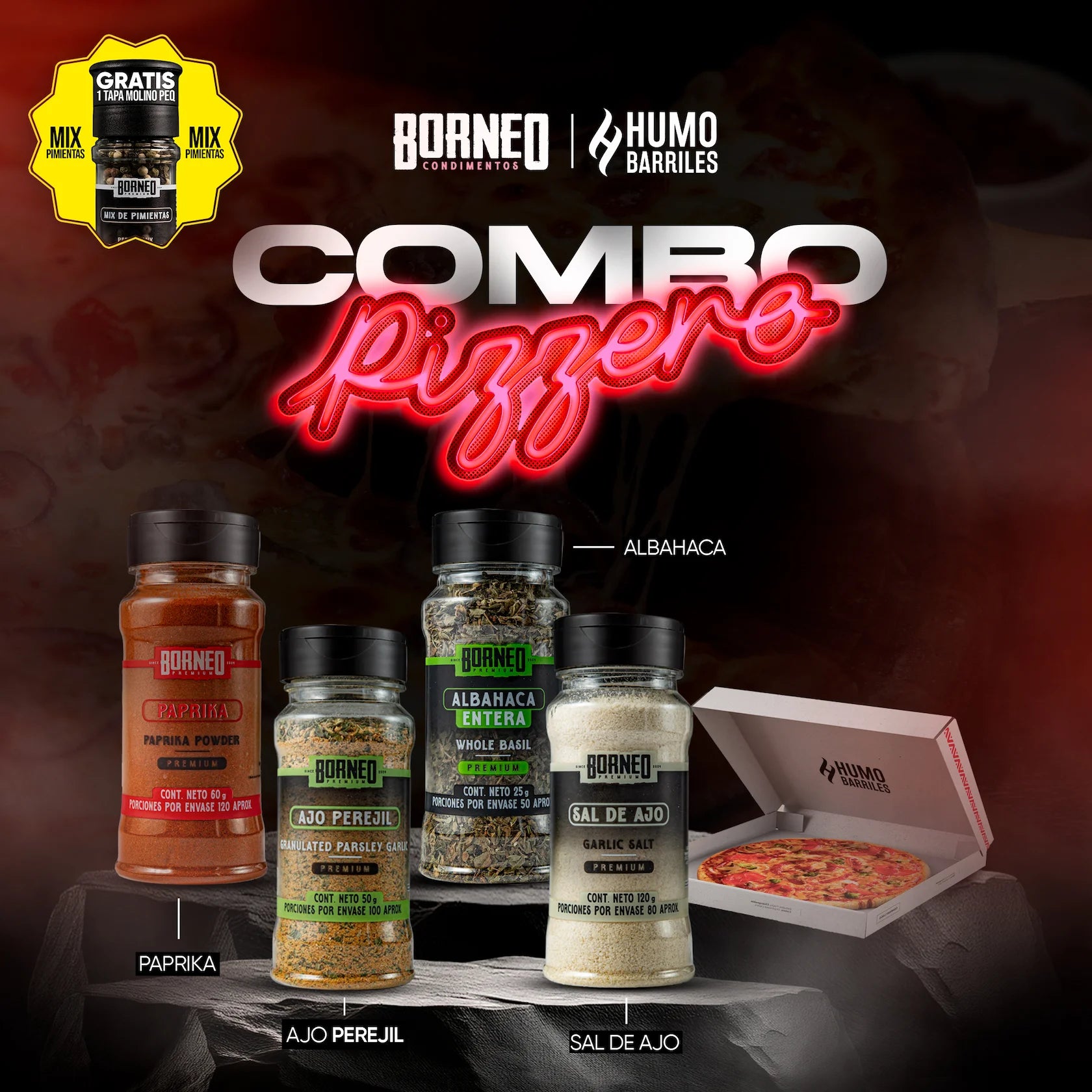 Combo Condimentos Pizzero Pequeño